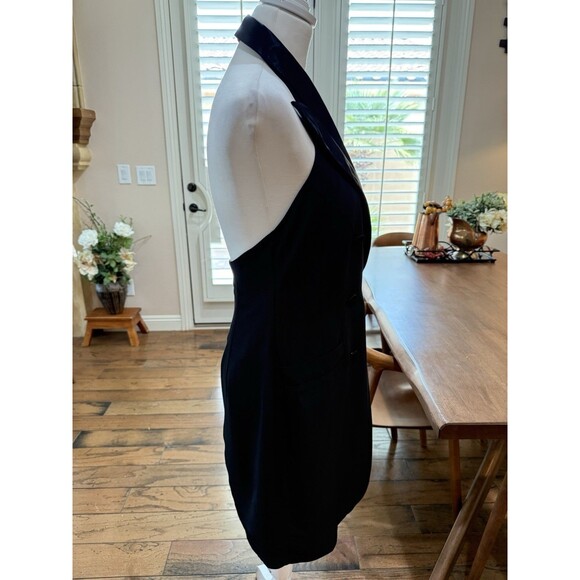 Joseph Ribkoff Black Halter Blazer Dress 2in1 Sheer Overlay Sheer Sleeve Size 10 - Picture 16 of 16